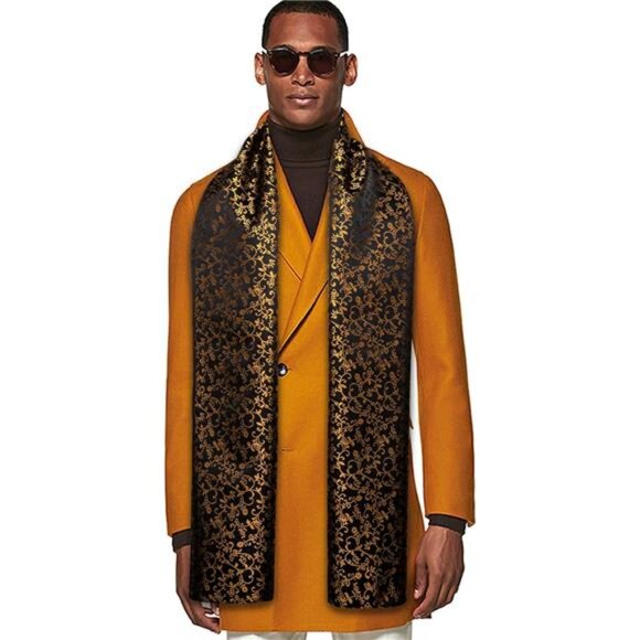 Mens/Womens Lightweight Silk Scarf Fashion Print Paisley Scarves - Picture 2 of 6